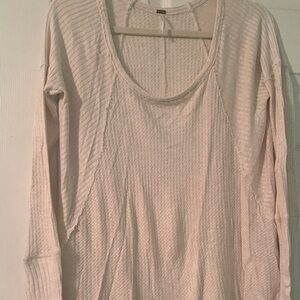 Free People Textured Cream top
